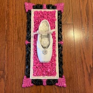 Painted pointe shoe wall hanging